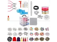 Prace ręczne dla dzieci - Zestaw Do Tworzenia Robienia Biżuterii, Bransoletek, Charmsy, Zawieszki, Koraliki 2062el. Kuferek - miniaturka - grafika 1