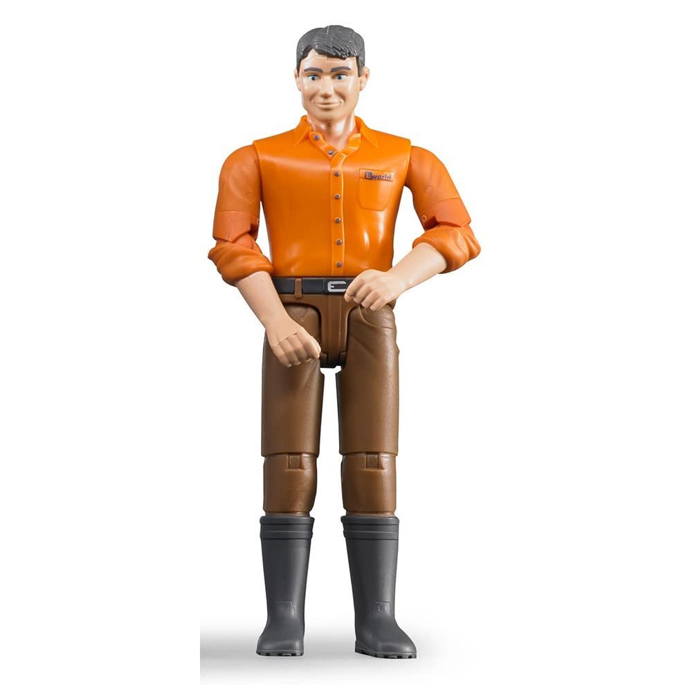 bruder 60007 - bworld Man z jasną skórą i brązowymi spodniami - 1:16 Figurka, rolnik, gospodarstwo, mężczyzna