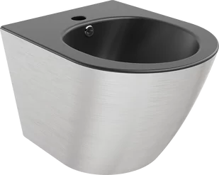 Mexen Lena bidet wiszący, czarny mat/srebrny wzór linie - 35224873 - Bidety - miniaturka - grafika 1