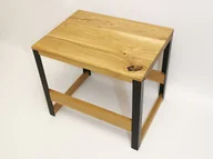 Ławy i stoliki kawowe - Stolik kawowy loft z dębowym blatem - drewno i metal - miniaturka - grafika 1