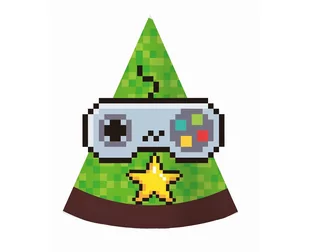 GODAN Czapeczki papierowe GAME ON - 6 szt. 10200-uniw - Dodatki do strojów karnawałowych - miniaturka - grafika 1