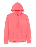 Bluzy męskie - Champion Męska bluza z kapturem Legacy American Classics Heavy Powerblend z polaru z małym logo, różowa cyklamenka, L - miniaturka - grafika 1