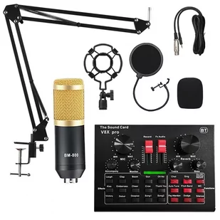 Mikrofon studyjny z mixerem kartą dźwiękową Bluetooth karaoke Sodial V8x Pro KIT - Mikrofony komputerowe - miniaturka - grafika 1