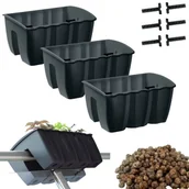 Donice - 3x Skrzynka na balustradę DCRO400, Doniczka balkonowa + keramzyt 5l - miniaturka - grafika 1