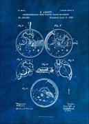 Plakaty - Patent, Zegarek Nakręcany Projekt z 1890 Niebieskie 2 - plakat Wymiar do wyboru: 40x50 cm - miniaturka - grafika 1