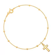 Bransoletki - Bransoletka pozłacana z krzyżykiem - miniaturka - grafika 1