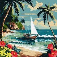 Malowanie po numerach - Ideyka Malowanie po numerach - Słoneczny brzeg 40x40cm - miniaturka - grafika 1