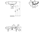 Umywalki - Ideal Standard IS I.Life S Umywalka łazienkowa półblatowa z przelewem 50x36cm biała T458801 - miniaturka - grafika 1