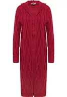 Płaszcze damskie - myMo ROCKS Damski płaszcz z dzianiny, czerwony, XL/XXL, czerwony, XL-XXL - miniaturka - grafika 1