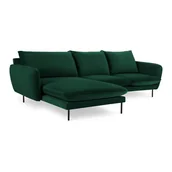 Narożniki - Ciemnozielony aksamitny narożnik (lewostronny) Vienna – Cosmopolitan Design - miniaturka - grafika 1
