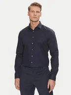 Koszule męskie - Calvin Klein Koszula Non Iron Tonal Strct Slim Shirt K10K113848 Granatowy Regular Fit - miniaturka - grafika 1