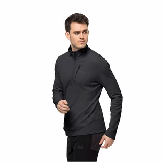 Bluzy męskie - Męska bluza polarowa Jack Wolfskin KOLBENBERG HZ M black - XXL - grafika 1