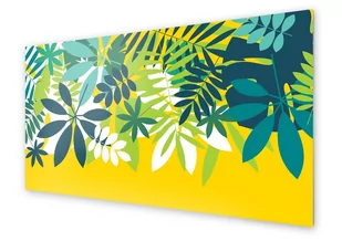 Panel kuchenny HOMEPRINT Liście na żółtym tle 100x50 cm - Dekoracje domu - miniaturka - grafika 1