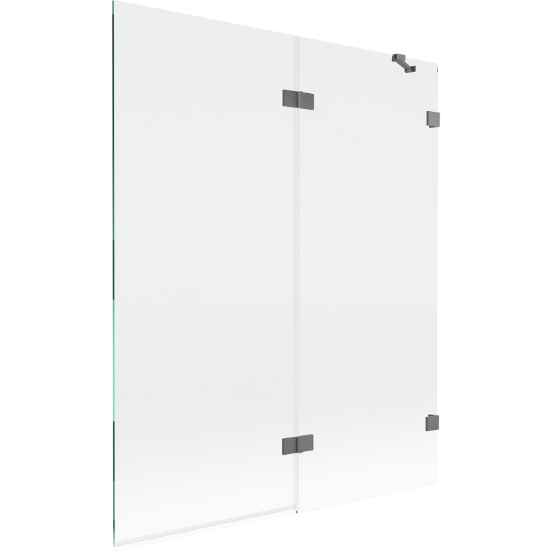 Mexen Lunar parawan nawannowy 2-skrzydłowy prawy 140 x 150 cm, transparent, gun metal - 897-140-100-95-00-P