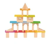 Układanki dla dzieci - GOKI Klocki drewniane z drewnianymi kartami - miniaturka - grafika 1