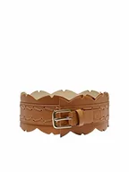 Paski - ONLY Onlbella Big Wavy Pu Belt pasek damski, koniak, 80 - miniaturka - grafika 1