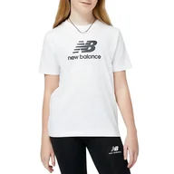 Koszulki sportowe damskie - Koszulka New Balance YT31541WT - biała - miniaturka - grafika 1