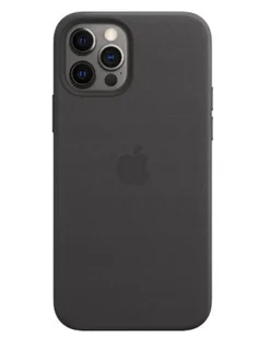Etui iPhone 12/12 Pro Apple Leather Case z MagSafe - Czarne - Etui i futerały do telefonów - miniaturka - grafika 1