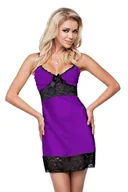 Piżamy damskie - HALKA MARITA SATYNA FIOLET - D Karen - miniaturka - grafika 1