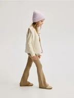 Swetry dla dziewczynek - Reserved - Legginsy flare - beżowy - miniaturka - grafika 1