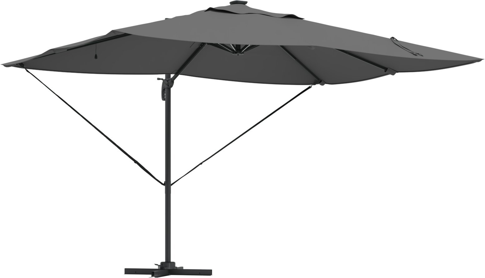 vidaXL Parasol wysięgnikowy Roma z diodami LED antracytowy 352x251x265 cm aluminium