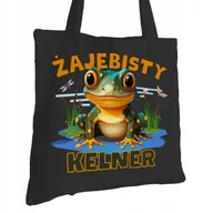 Torby i wózki na zakupy - Torba Bawełniana dla Kelnera Czarna Na Prezent Ekologiczna Trwały Nadruk - miniaturka - grafika 1