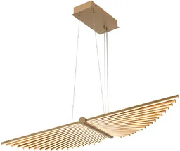 ŻYRANDOL w formie skrzydeł z matowo złotym wykończeniem, źródło światła LED, designerski styl - Lampy sufitowe - miniaturka - grafika 1