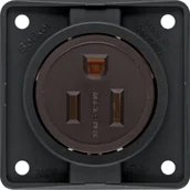 Gniazdka elektryczne - Berker Integro Berker Gniazdo z uziemieniem standard USA/KANADA NEMA 5-15R, czarny mat - miniaturka - grafika 1