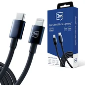 Kable USB - 3mk Hyper Cable Black Kabel USB-C to Lightning 20W 5A 1.2m - miniaturka - grafika 1