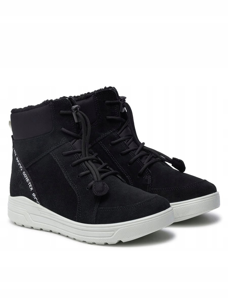 ECCO CZARNE ZAMSZOWE ŚNIEGOWCE Z FUTERKIEM I GORETEX 37 16GA