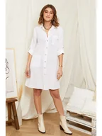 Sukienki - Rodier Lin Lniana sukienka w kolorze białym - miniaturka - grafika 1