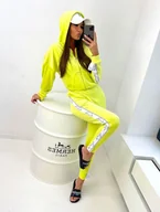 Spodnie sportowe damskie - KLASYCZNY WELUROWY DRES PREMIUM LA PERLA BLUZA + SPODNIE -  SELEDYN - miniaturka - grafika 1
