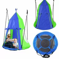 Place zabaw - Bocianie Gniazdo Z Namiotem śr. 100cm Niebieskie - miniaturka - grafika 1