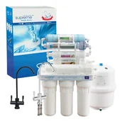 Baterie kuchenne - Supreme RO8 Premium Ośmiostopniowy filtr odwróconej osmozy z czarnym kranem - miniaturka - grafika 1