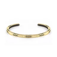 Bransolety męskie - Bransoletka metalowa w kolorze złotym ze zdobieniami EM 49 - EM Men's Accessories - miniaturka - grafika 1