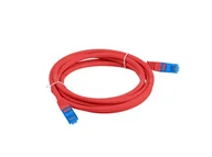 Patchcordy - Patchcord kat.6A S/FTP LSZH CCA 2m czerwony Fluke Passed Lanberg PCF6A-10CC-0200-R - miniaturka - grafika 1