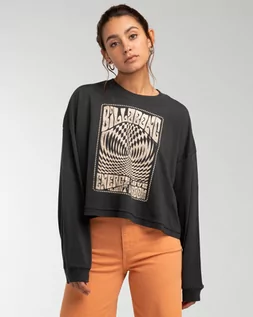 Koszulki i topy damskie - t-shirt damski BILLABONG GO WITH FLOW CROPPED LS Off Black - grafika 1