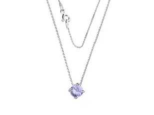 Srebrny Naszyjnik 925 Z Liliową Cyrkonią 1.34G - Naszyjniki - miniaturka - grafika 1