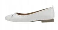 Baleriny - TAMARIS DAMSKIE BALERINY BIAŁE Z KOKARDĄ 40 Ż6K - miniaturka - grafika 1