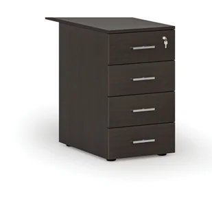 Kontenerek biurowy z szufladami dostawny PRIMO WOOD, 4 szuflady, wenge - Szafki biurowe - miniaturka - grafika 1