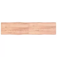 Meble modułowe i akcesoria - vidaXL Blat stołu, jasny brąz, 220x50x4 cm, dąb z naturalną krawędzią - miniaturka - grafika 1