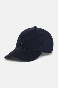Tommy Hilfiger czapka z daszkiem bawełniana kolor granatowy gładka AM0AM12531 - Czapki męskie - miniaturka - grafika 1