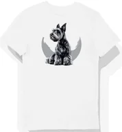 Koszulki męskie - Koszulka męska biała z nadrukiem wilczura w szarej poświacie S - miniaturka - grafika 1