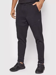 Spodnie sportowe męskie - 4F Spodnie dresowe H4Z21-SPMD017 Czarny Regular Fit - grafika 1