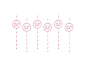 Słomki do napojów - Słomki Różowe Na Baby Shower - 6 Szt. - miniaturka - grafika 1