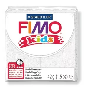 Staedtler Masa plastyczna termoutwardzalna Kids, biała brokatowa, 42g, kostka - Masy plastyczne - miniaturka - grafika 1