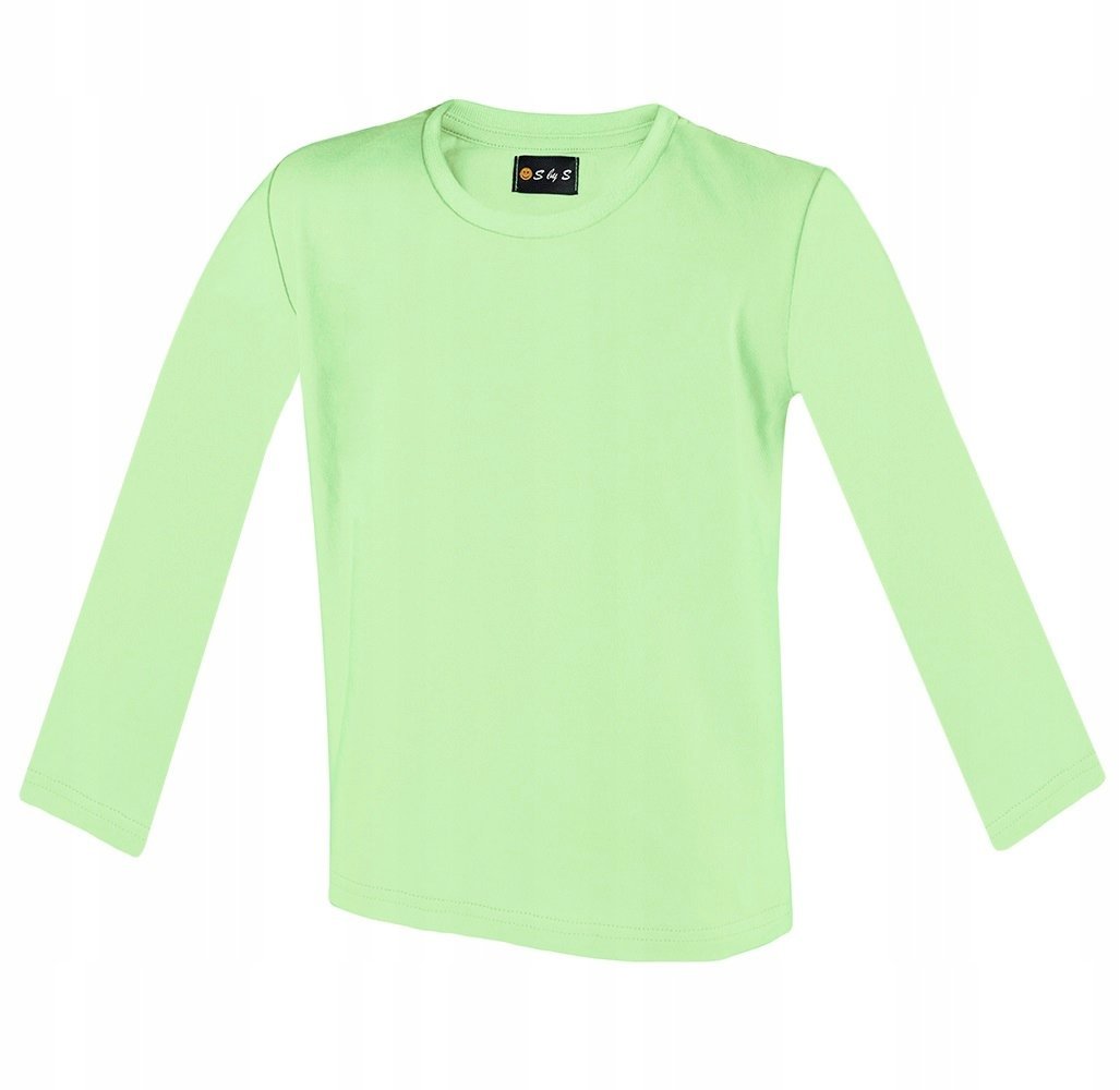 BAWEŁNA Bluzka długi rękaw PISTACJOWY 134