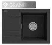 Zlewozmywaki - Granitan Zlew Granitowy Czarny 1KOMORA Ociekacz Syfon Wetar - miniaturka - grafika 1