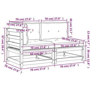 2-osobowa sofa ogrodowa z poduszkami, lite drewno sosnowe Lumarko! - Sofy ogrodowe - miniaturka - grafika 12