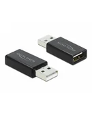 Adaptery i przejściówki - DELOCK adapter USB A /F 2.0 to USB A /M 2.0 with data blocker black 66529 - miniaturka - grafika 1